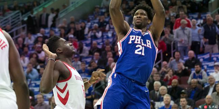  恩比德统治攻防两端76人轻取魔术延续强势表现